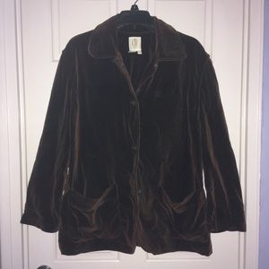 Vintage 90s Clifford and Wills brown velvet jacket, size 8